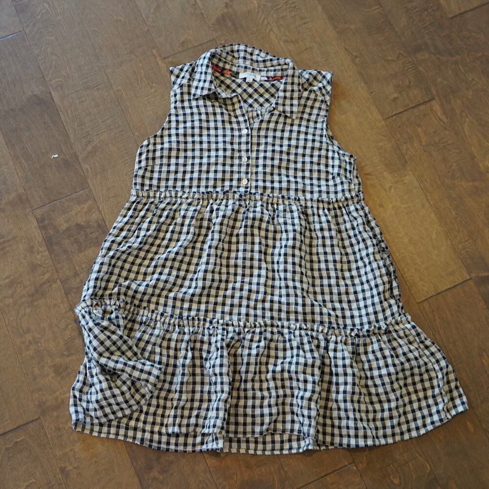Umgee Gingham Check Maxi Dress Black White Sleeveless Tiered Boho - Picture 2 of 9